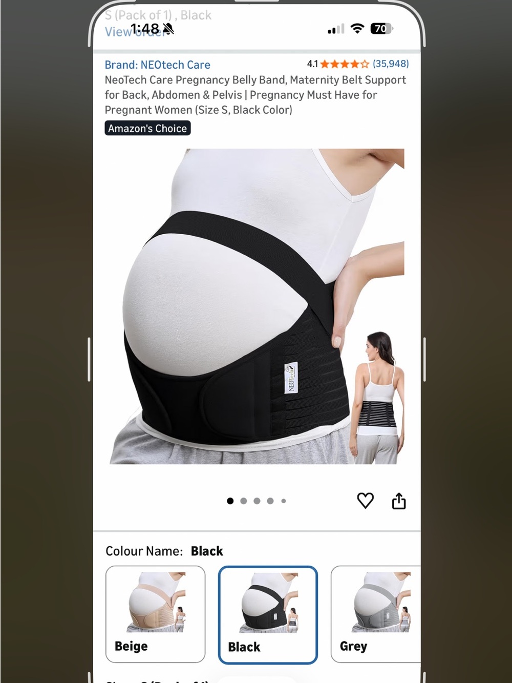 NEOtech Care Maternity Belly Band - Black